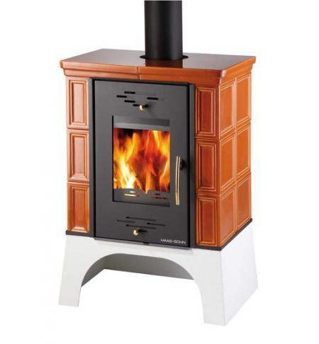Kachlová kamna HAAS SOHN Eboli černá, kachle karamel