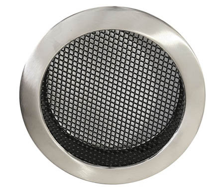 Krbová mřížka kulatá 100mm broušený chrom