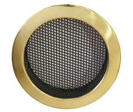 Krbová mřížka kulatá 100mm mosaz