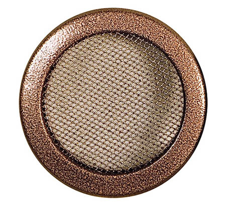 Krbová mřížka kulatá 125mm stará měď