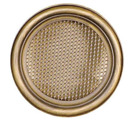 Krbová mřížka kulatá 125mm zlatá patina