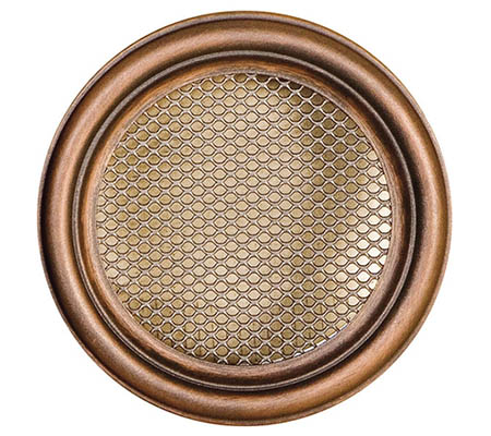 Krbová mřížka kulatá 160mm měděná patina