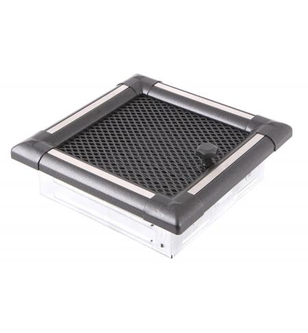 Krbová mřížka 16x16cm s žaluzií EXCLUSIVE grafit / inox