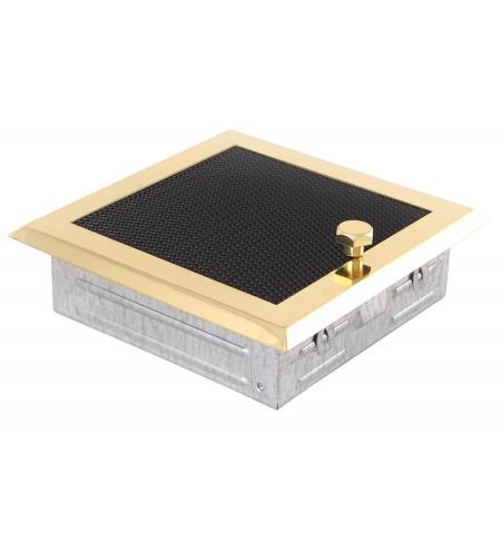 Krbová mřížka 16x16cm s žaluzií mosaz