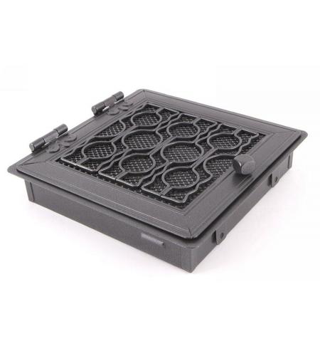 Krbová mřížka stylová 21x21cm s žaluzií grafit