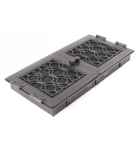 Krbová mřížka stylová 21x43cm s žaluzií grafit