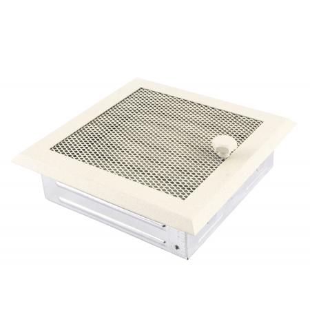 Krbová mřížka16x16cm s žaluzií krémový brokát