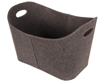 Koš na dřevo plstěný velký, šedý