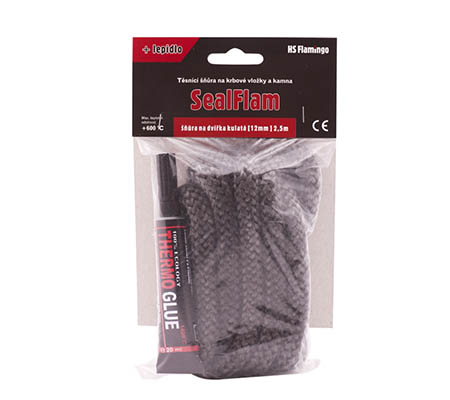 Těsnící šňůra na dvířka kulatá + lepidlo (12mm) 2,5m