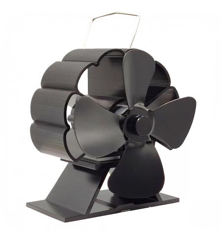 Ventilátor na kamna FLAMINGO čtyřlopatkový MINI, černý