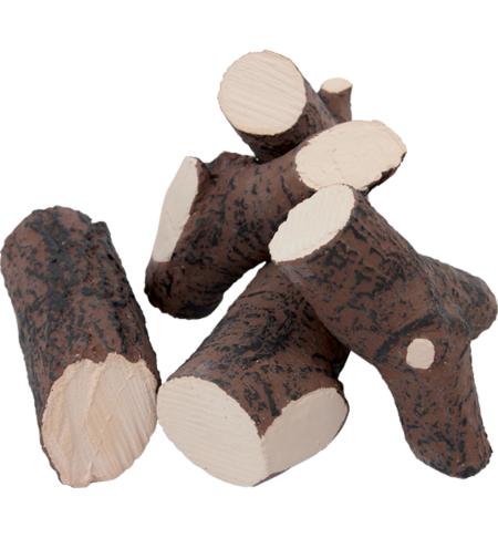 Kratki - Ozdobná keramická polena hnědá