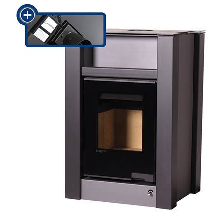 Krbová kamna HS Flamingo AQUAFLAM VARIO  LEND 11/7kW šedá, elektronická regulace