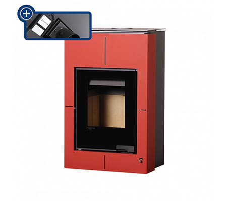 Krbová kamna HS Flamingo AQUAFLAM VARIO  SAPORO 11/5kW červená, elektronická regulace