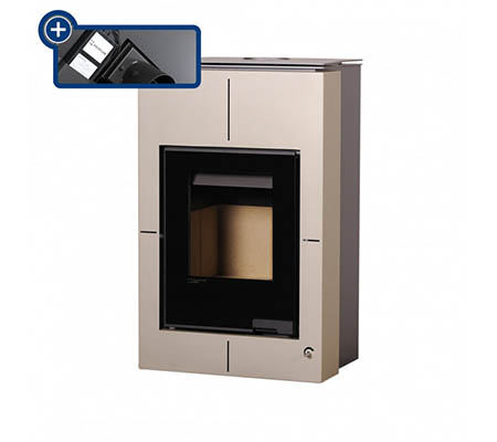 Krbová kamna HS Flamingo AQUAFLAM VARIO  SAPORO 11/7kW olivová, elektronická regulace