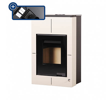 Krbová kamna HS Flamingo AQUAFLAM VARIO  SAPORO 11/7kW krémová, elektronická regulace