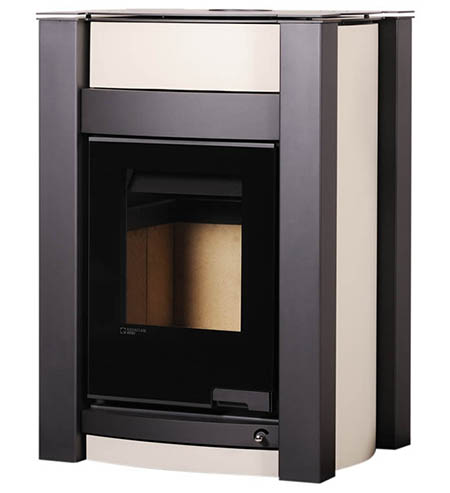 Krbová kamna HS Flamingo AQUAFLAM VARIO  KALMAR 11kW krémová (teplovzdušná verze)