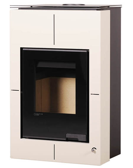 Krbová kamna HS Flamingo AQUAFLAM VARIO  SAPORO 11kW krémová (teplovzdušná verze)