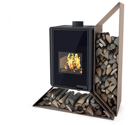 Krbová kamna HS Flamingo DELUXE  KAMPA pravá, olivová