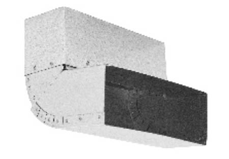 Nastavitelné koleno stěna-strop 45°– 90°–kanál 150 x 50 mm