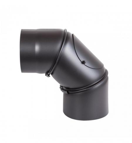 Koleno 0–90° regulovatelné s čisticím otvorem průměr 160 černé