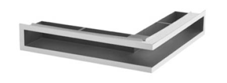 Ventilační otvory s montážním rámem – rohové 700 x 500 x 70 mm nerez