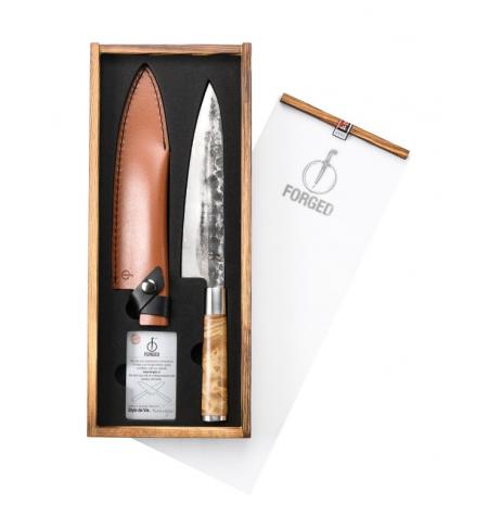 FORGED VG10 - Kuchařský nůž s koženým pouzdrem 20,5 cm