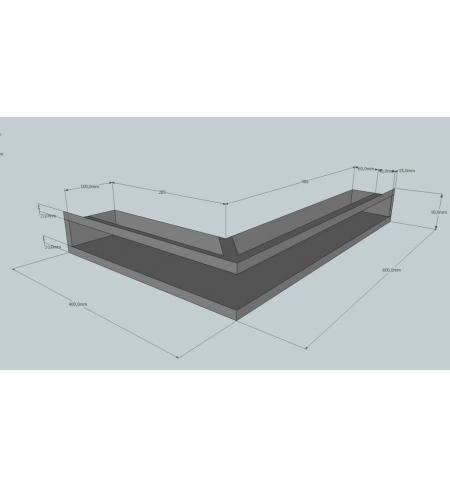 KRBOVÁ MŘÍŽKA OTEVŘENÁ ROHOVÁ 40X60X9 BÍLÁ HLOUBKA 10 CM