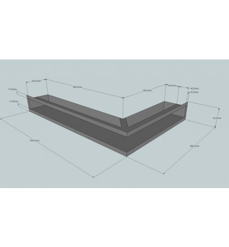 KRBOVÁ MŘÍŽKA OTEVŘENÁ ROHOVÁ 60X40X9 ČERNÁ HLOUBKA 10 CM