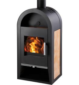 Krbová kamna HAAS SOHN NIVALA s výměníkem černá, béžová dlažba