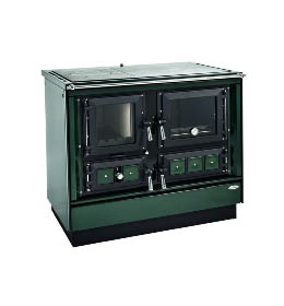 KVS Moravia VSP 9112.7382 Klaudie zelený pravý, chromované doplňky, smaltovaný zelený rám plotny, ocelová broušená plotna