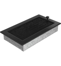 KRATKI Krbová mřížka s uzavíratelnou žaluzií 17 x 30 cm - černá