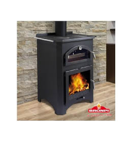 Bronpi MONZA - kamna s troubou a varnou plotýnkou