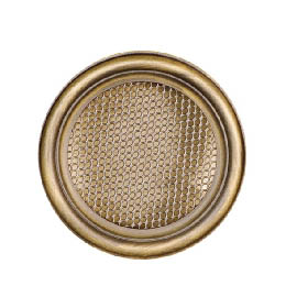 Krbová mřížka kulatá 125mm zlatá patina