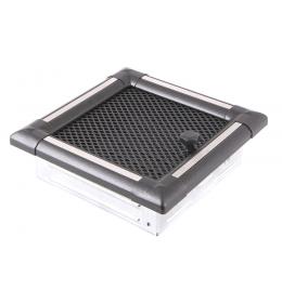 Krbová mřížka 16x16cm s žaluzií EXCLUSIVE grafit / inox
