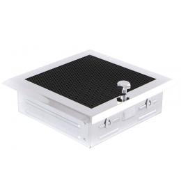 Krbová mřížka 16x16cm s žaluzií chrom