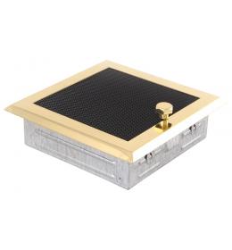 Krbová mřížka 16x16cm s žaluzií mosaz