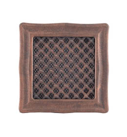Krbová mřížka 16x16cm DECO měděná patina
