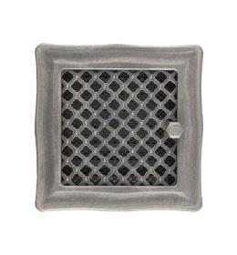 Krbová mřížka 16x16cm s žaluzií DECO stříbrná patina