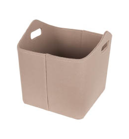 Koš na dřevo plstěný, krémový