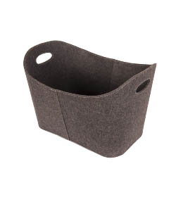 Koš na dřevo plstěný velký, šedý