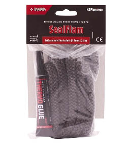 Těsnící šňůra na dvířka kulatá + lepidlo (12mm) 2,5m