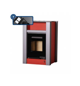 Krbová kamna HS Flamingo AQUAFLAM VARIO  LEND 11/5kW červená, elektronická regulace