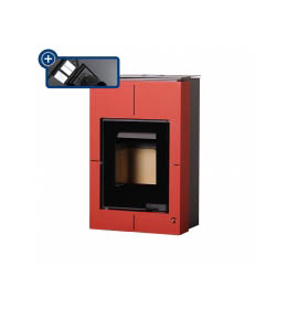 Krbová kamna HS Flamingo AQUAFLAM VARIO  SAPORO 11/5kW červená, elektronická regulace