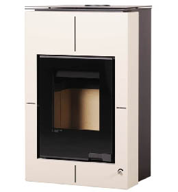 Krbová kamna HS Flamingo AQUAFLAM VARIO  SAPORO 11kW krémová (teplovzdušná verze)