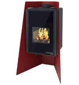 Krbová kamna HS Flamingo DELUXE  ISLAND, červená