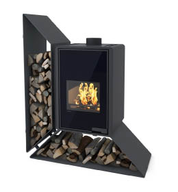 Krbová kamna HS Flamingo DELUXE  KAMPA levá, černá