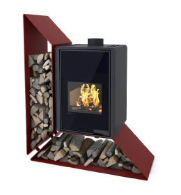 Krbová kamna HS Flamingo DELUXE  KAMPA levá, červená