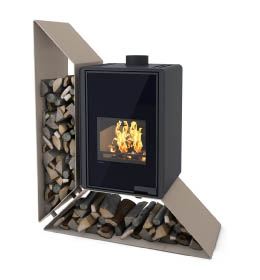 Krbová kamna HS Flamingo DELUXE  KAMPA levá, olivová