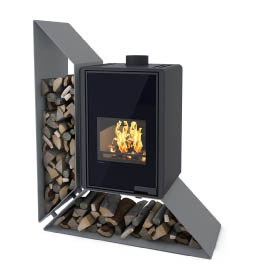 Krbová kamna HS Flamingo DELUXE  KAMPA levá, šedá