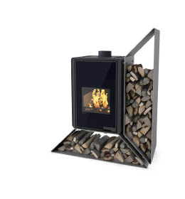 Krbová kamna HS Flamingo DELUXE  KAMPA pravá, šedá